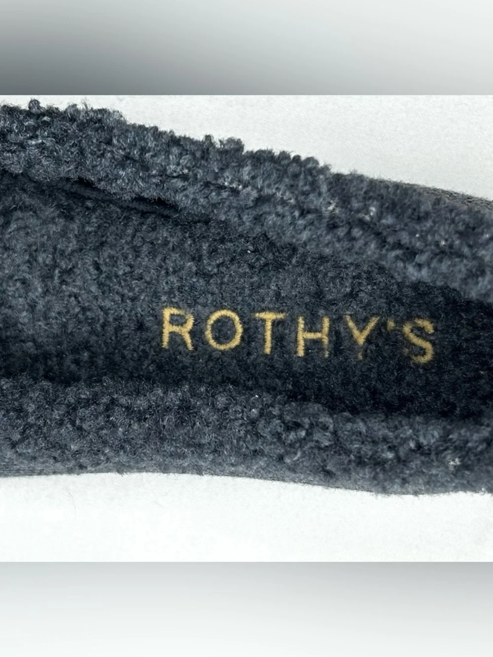 Rothys Shoes The Mens Slipper 8 Gray Knit Faux Shearling Merino Moccasin Loafers